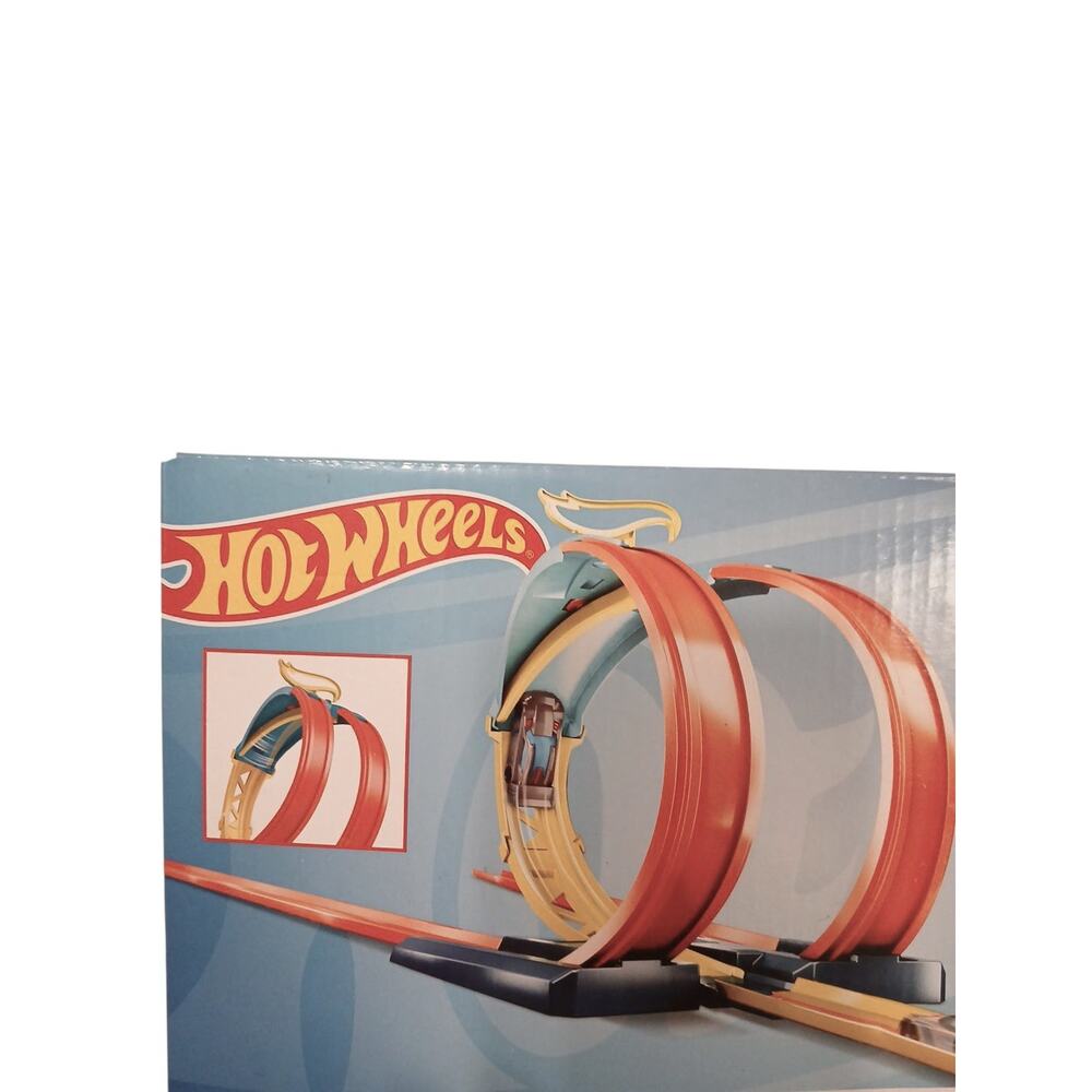 Hot Wheels Track Builder Double Looping Split Loop Pack New Sealed w 1 Car Boys - Picture 3 of 8